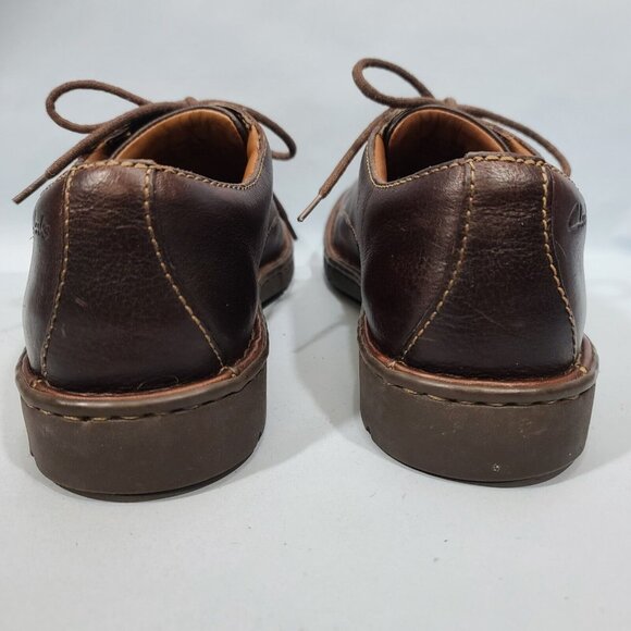 Clarks Stratton Way Brown Leather Oxfords Mens Shoes Size 8M - Picture 7 of 11
